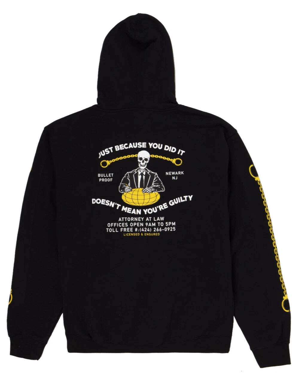 Открытая мужская толстовка 925 с капюшоном Not Guilty Черный Унисекс