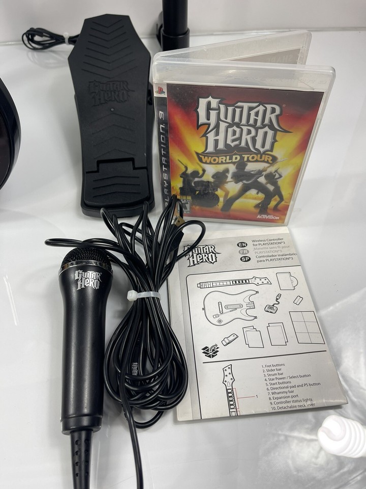 PS3 PlayStation 3 Guitar Hero Band Hero World Tour Bundle Set Guitar