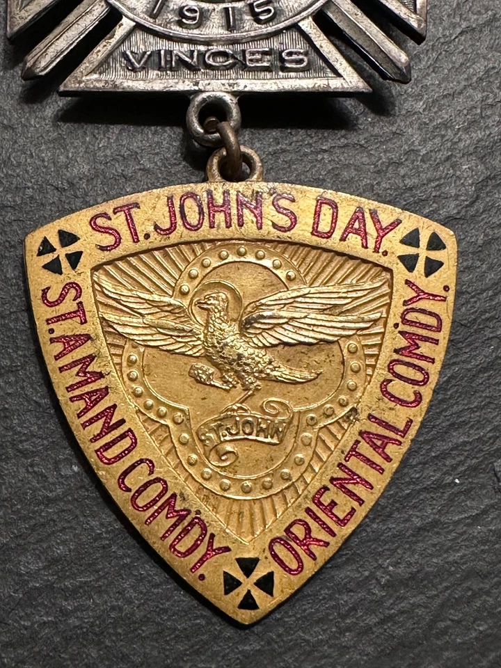 1915 CABALLEROS TEMPLARIOS KENNEBUNK "DÍA DE SAN JOHNS" SAND + MEDALLA ORIENTAL B235 Foto 3 de 4