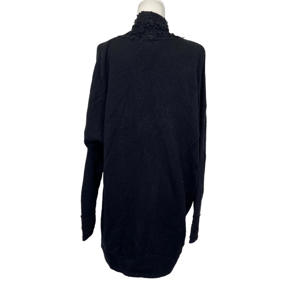 Vintage Cervelle Embellished Long Cardigan Sweater Size XL Lace Trim 80s 90s - Image 2 of 4
