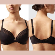 NWT $78 CHANTELLE [ 38DD US/UK] Modern C Chic Underwire Bra Black T1985