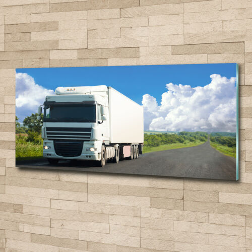 Tulup Acrylic Glass Print Wall Art Image 125x50cm - White truck
