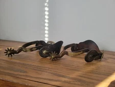 Antique 1920s Mcchesney Inlaid Gal-Leg Spurs