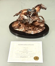 PARDELL 1991 AMERICAN HORSE TAKES LEGENDS NATIVE MIXED MEDIA BRONZE SCULPTURE
