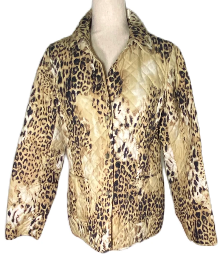 VETEMENTS DANA BUCHMAN Giacca donna trapuntata puffer stampa animalier foderata Taglia M