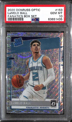 2020-21 Donruss Optic Fanatics Box Set 153 LaMelo Ball RR Rated Rookie PSA 10