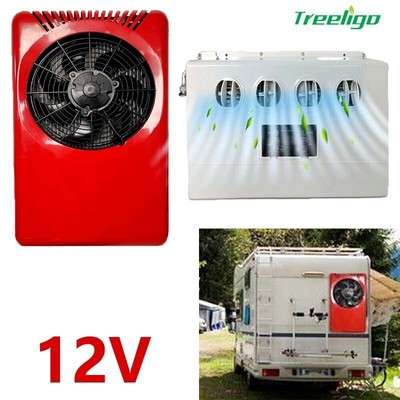 12V RV Truck Cab Air Conditioner Red Split A/C Unit 10000 BTU Cooling System