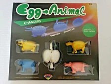 Vintage 5 Egg Animal Changers Transformers 1986 Store Vending Display Box