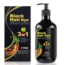 Hair Dye Shampoo 3 in 1 Hair Shampoo Instant Hair Dye Herbal Ingredients BLACK
