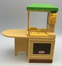 Vintage Little Tikes Dollhouse KITCHEN ISLAND Stove Sink Phone Furniture Green