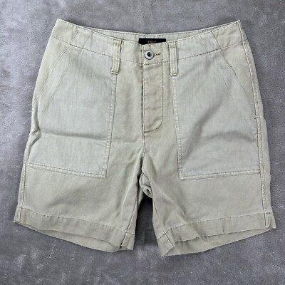 FRYE Men's Size 29 Camber Canvas Durable Button-Fly Shorts Green Khaki