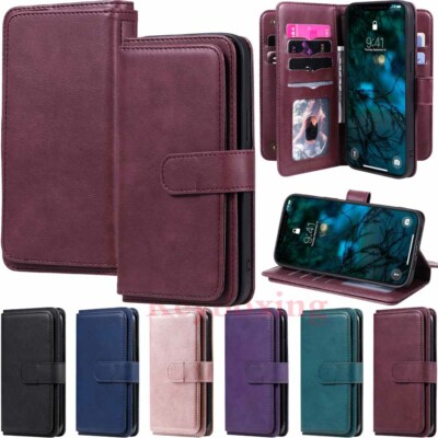 For iPhone 12 Pro Max 11 XS XR SE 8 7 6S Wallet Card Holder Leather Case Cover