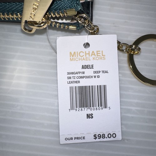 Michael Kors Adele piccola borsa per monete top in pelle con cerniera con ID - Foto 3 di 3