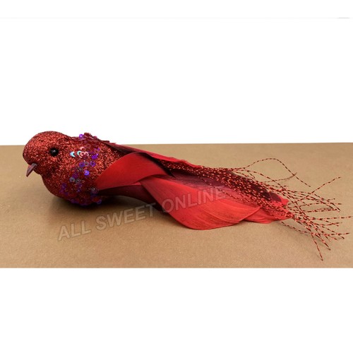 6x Artificial Christmas Glitter Birds Tree Hanging Xmas Party Tree Decor Xmas AU - Picture 3 of 8