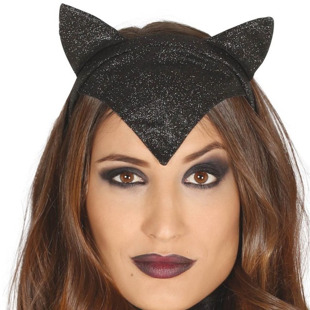 Black Glitter Cat Woman's Cat Ears Headpiece Hat Halloween Fancy Dress Headdress eBay