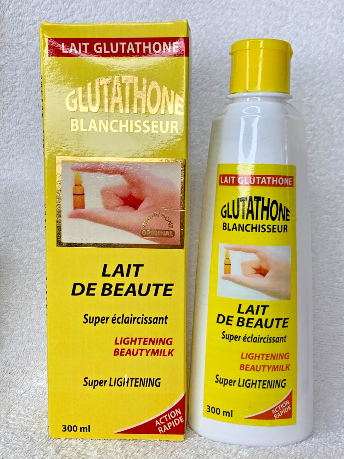 Lait anti-taches Glutathone solution anti-imperfection pour peaux ternes 300ml