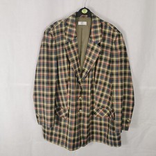 Ladies Vintage Jacket Size 22 24 Check Boyfriend Blazer Boxy Check 80s 90s
