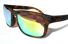 NEW Oakley HOLBROOK Matte Tortoise POLARIZED Galaxy Gold Mirror Sunglass 9102