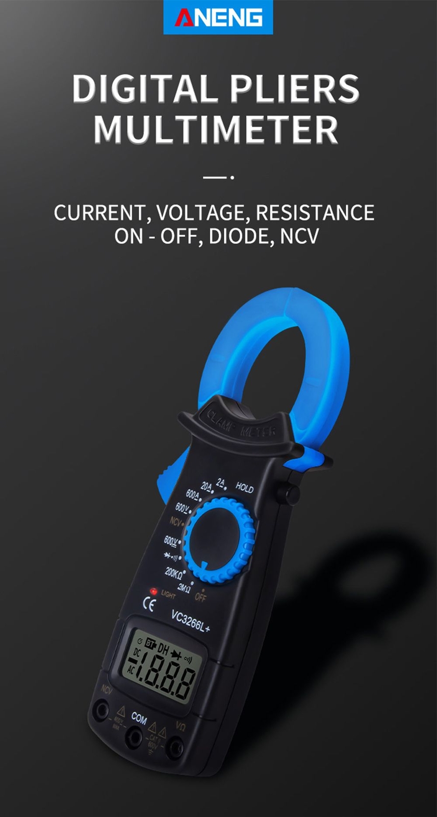 Electrical Current Tester Digital Clamp Meter Professional Smart