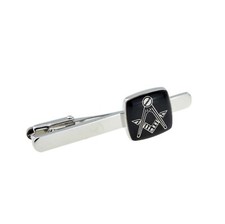 Masonic Black & Silver Tie Clip (No G) Presented in a Box