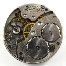Vintage Waltham Seaside 0s 7J Hunting Pocket Watch Movement lot.wc