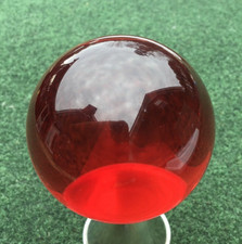 Red Crystal Ball 3" diameter for Feng Shui, Meditation, Decor, No Stand Included