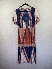 Patrons Of Peace Womens Short Sleeve Boho Dress Size L Chest 38" 100% Rayon