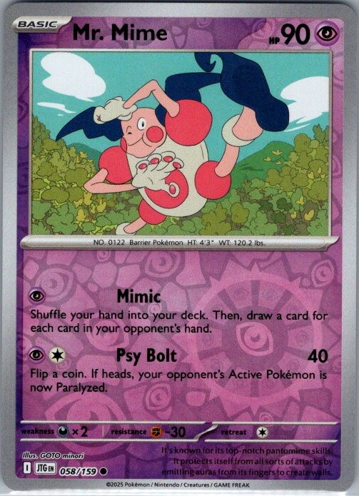 Mr. Mime Common SV09: Journey Together 058/159 NM