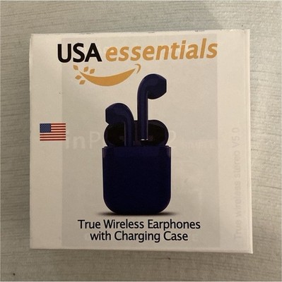 USA essentials inPods 12 True Wireless Bluetooth Earbuds with Charging Case Blue
