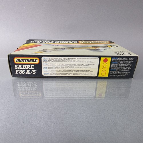 Matchbox 1:72 F-86A-5 Sabre Model Kit PK-32 Window Box Vintage 1980 Complete - Picture 8 of 9