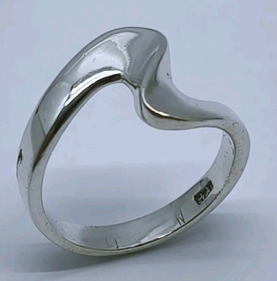 Vintage 1990er massiver 925 Sterlingsilber dänischer Stil Damen Drehring UK Größe O-O1/2