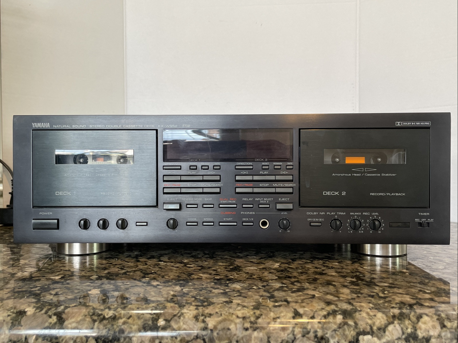Yamaha KX-W952 Double Cassette Deck Dolby Auto Reverse- Works PLS