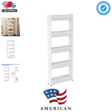 Versatile 5-Tier Rolling Utility Cart – Perfect for Kitchen, Bathroom & Laundry