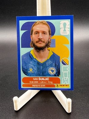 Ivan Sunjic Blue Border Sticker Panini FIFA World Cup 2026 BIH 11