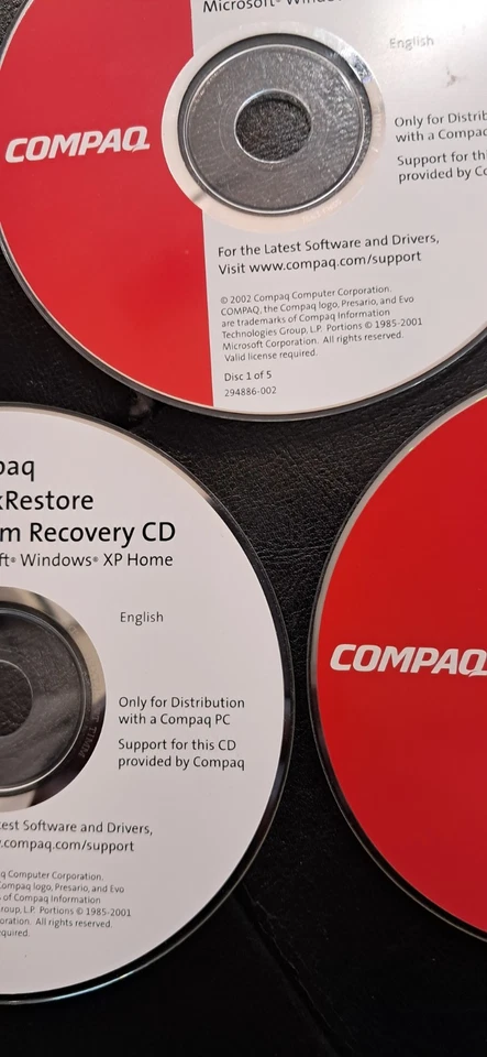 CD de recuperación del sistema Compaq QuickRestore 1,4,5 - MS Windows XP Home Foto 2 de 4