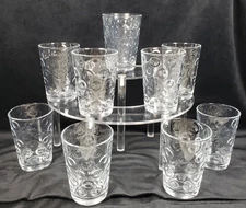 Set of 9 Pasabahce Juice Glass Turkish Dot Optic Circle Old Fashioned 6 oz
