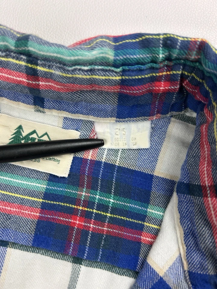 Camisa REI Para Hombre Mediana Azul Blanco A Cuadros Abotonada Manga Larga Exterior Informal Foto 4 de 4