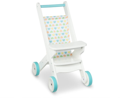 New Melissa & Doug Mine to Love Wooden Play Stroller White