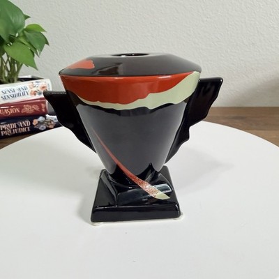 Vintage Fujimori Comet Kato Kogei Candle Holder Black  Art Deco Modern
