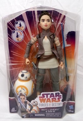Star Wars Forces of Destiny Rey of Jakku & BB-8 10.5'' Doll Set Hasbro 2016 New