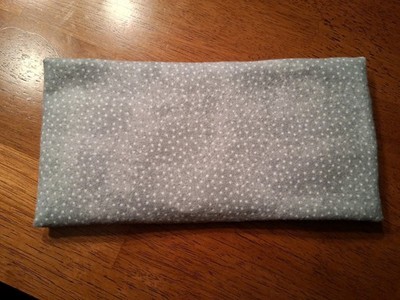 Rice Hot/Cold packs, handmade, new, Light Gray with white polka dots.