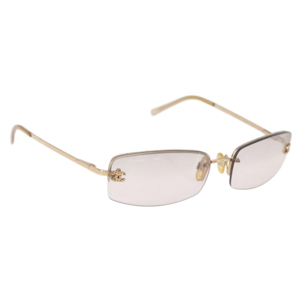小物 CHANEL sunglasses coco mark y2k gold CHANEL COCO Mark Sunglasses metal Gold Tone 4093-B CC Auth 175518