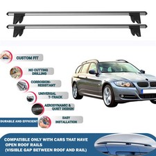 Roof Bars Cross Bars for BMW 3-Series Touring E91 2008-2012 Lockable 2X Grey