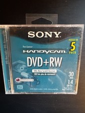 Sony Handycam DVD RW Mini Discs 1.4GB 30 Min Single Sided New Sealed 5 Pack NIP