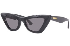 Bottega Veneta BV1101S 001 Sunglasses Women's Black/Grey Lenses Cat Eye 53mm