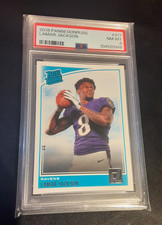 2018 Panini Donruss #317 Lamar Jackson Rated Rookie Card PSA 8. rookie card picture