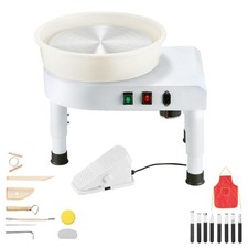 14in Ceramic Pottery Wheel with 60-300 RPM Foot Pedal Tool Kit