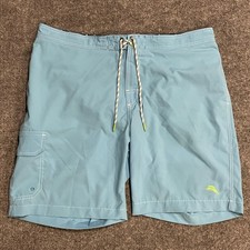 Tommy Bahama Swim Trunks Mens XL Baby Blue Board Shorts Recycled Polyester Beach