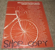 Early 1980's Centurion Bicycles Brochure Catalog