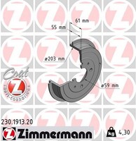 2X Bremstrommel Coat Z Zimmermann 230.1913.20 FüR Fiat Brava Bravo 1 Marea Idea